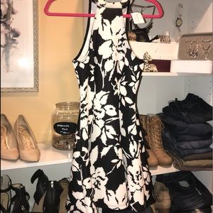 Black and white floral dress